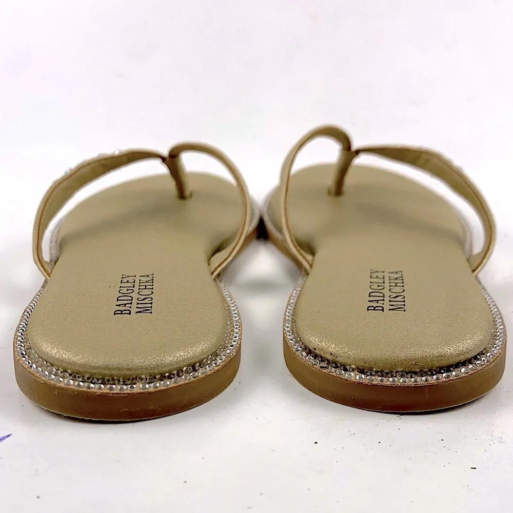 Badgley Mischka Girls Dress Flip Flops sisal